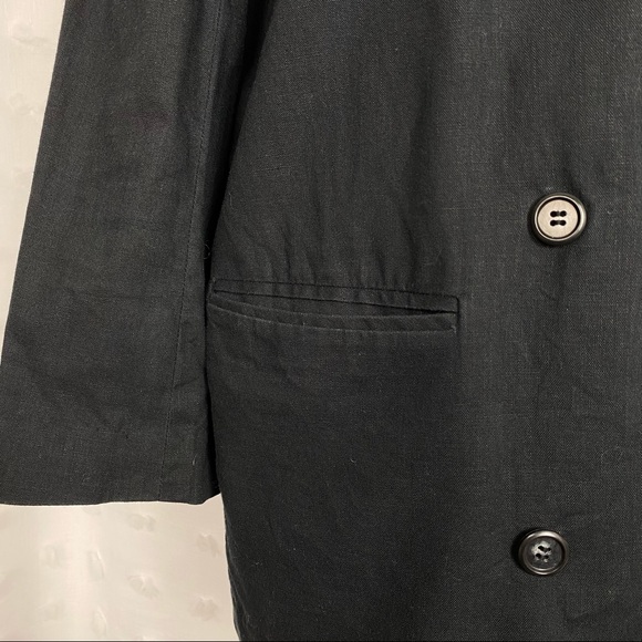 Vintage 80s black lightweight double breasted jacket - Picture 4 of 9